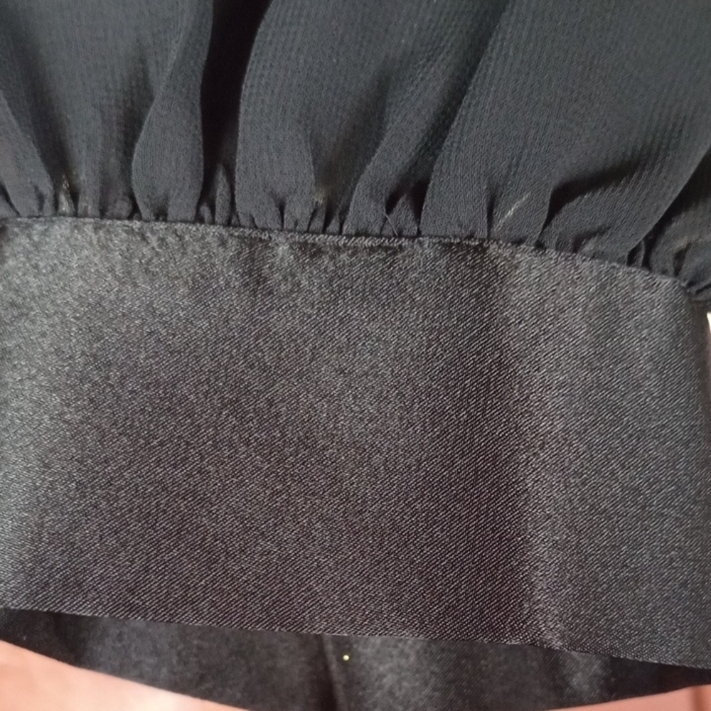 Evan Picone Elegant Black‎ Blouse with Sheer Sleeves - Picture 7 of 13